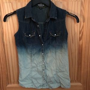 Sleeveless Denim Top